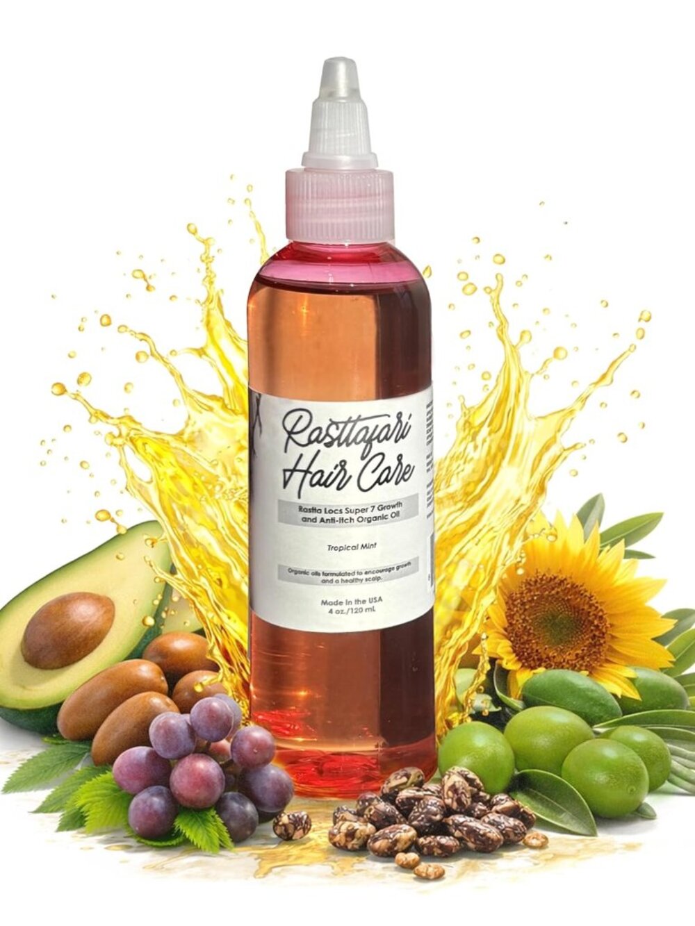 Rastta Locs Super 7 Growth and Anti-Itch Organic Oil (Tropical Mint)